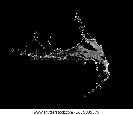 water splash isolated on black background