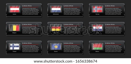european countries flags banner glossy