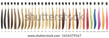 Hair base color palette, hair samples chart, make of human hair