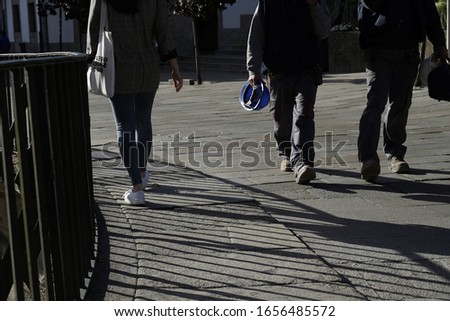 People on street in Santiago de Compostela. Galicia,Spain
