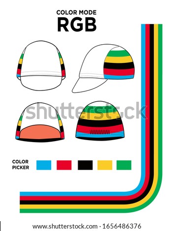 Set Cap Vector with 5 Color For Template.