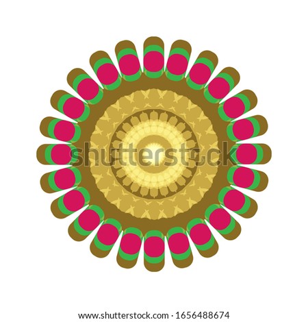 illustration vector graphic of Ornament beautiful card with mandala. Modern Decorative floral color mandala. Super vector round Shapes. fit for logo, icon or symbol, etc