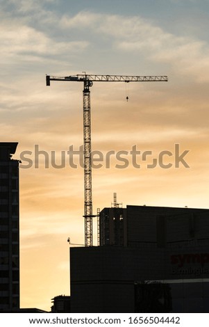 Construction cranes in the city of London