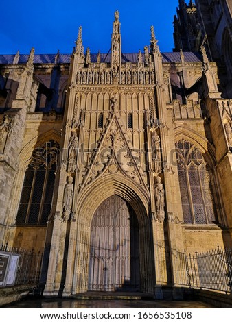 Beverley Minster a 12th century Gothic styled parish church the picture is the Highgate entrance doors.