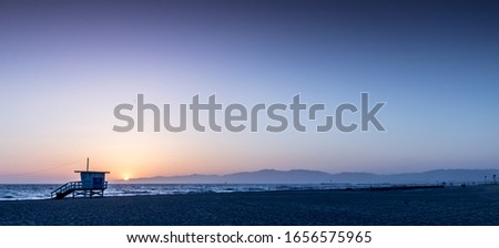 Sunset, california coast, rescue station