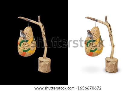 Wooden Nest, Handicraft Showpiece, Home Decoration, isolated Royalty-Free Stock Photo #1656670672