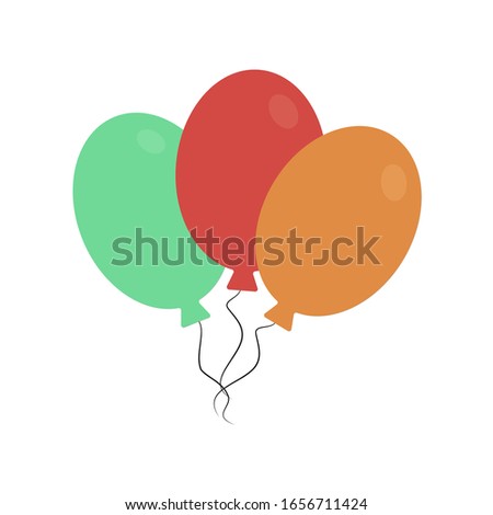 Bunch of balloons on white background. Vector illustration in trendy flat style. EPS 10.