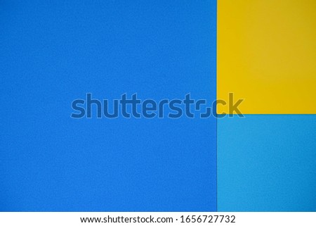 Abstract Geometric Colorful Paper Background. Color block concept. Blue and yellow.