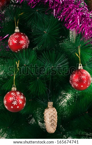 Christmas balls on the tree