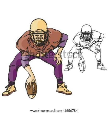 American football player. Vector illustration