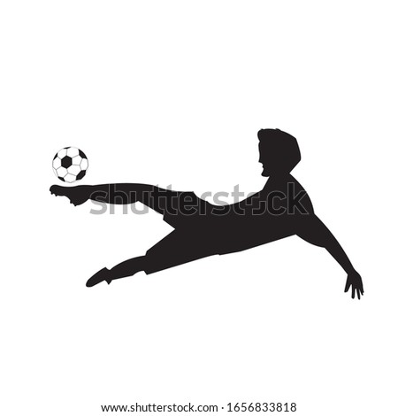 pose illustration of a simple vector design soccer player