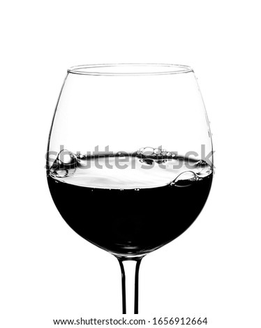 Glass wine glasses on a white background