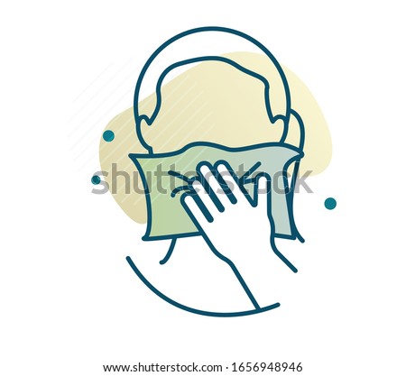 Personal Hygiene - Cover Mouth while sneezing - Icon as EPS 10 File Royalty-Free Stock Photo #1656948946