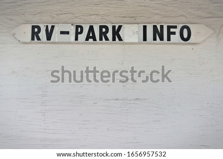 RV Park information board with blank space to add content