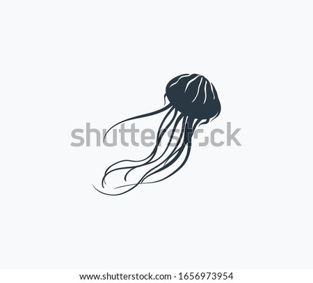 Jellyfish icon isolated on clean background. Jellyfish icon concept drawing icon in modern style. Vector illustration for your web mobile logo app UI design.