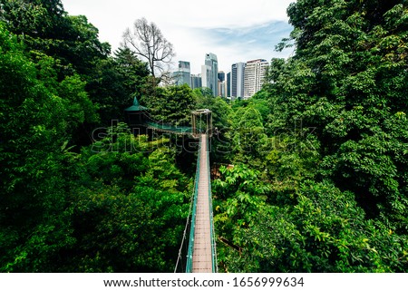 Kuala Lumpur city view from Bukit Nanas Forest Reserve and now called Forest Eco-Park. Royalty-Free Stock Photo #1656999634