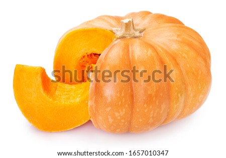 fresh pumpkin isolated on white background closeup