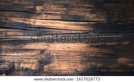 Rough burned wooden surface. Wooden background 