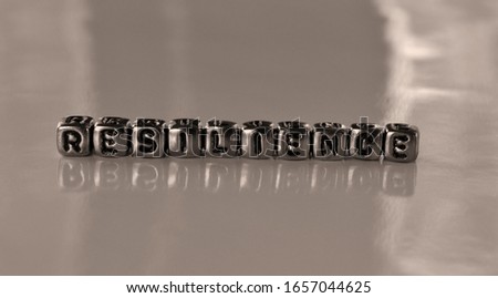 Resilience -  word from metal blocks - concept sepia tone photo on shine background
 Royalty-Free Stock Photo #1657044625