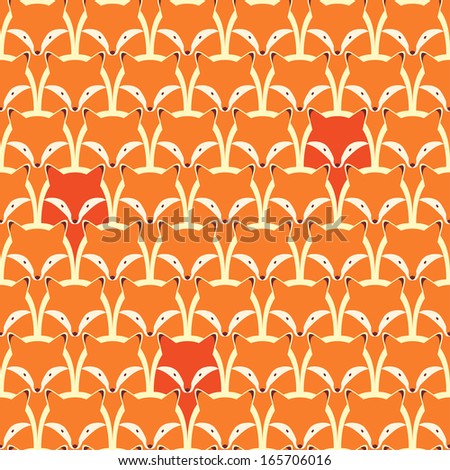 Seamless pattern with fox