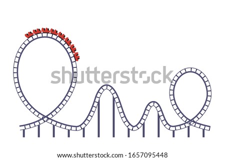 A roller coaster ride in a development park. icon isolated on a white background. vector illustration Royalty-Free Stock Photo #1657095448