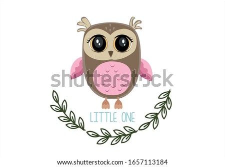 cute owl design hand drawn