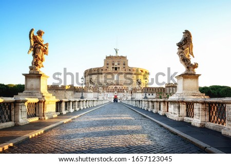 Castel Sant'Angelo at dawn, Rome Royalty-Free Stock Photo #1657123045