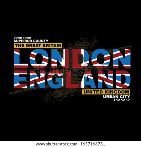 england,london city typography graphic t shirt print vector illustration design
