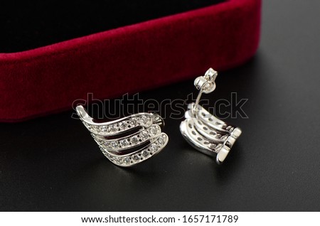 Angel wings Diamond Sterling Silver Earrings