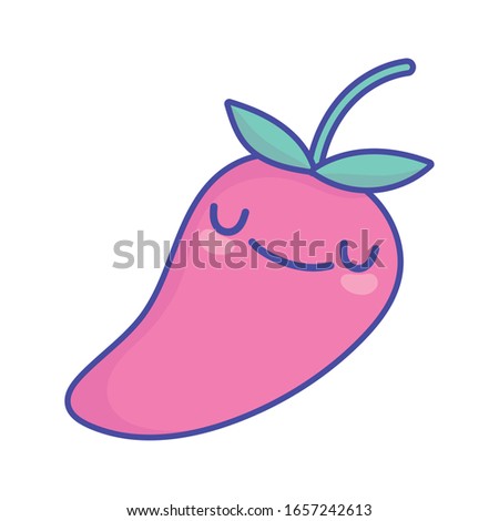 red chili pepper character cartoon food cute vector illustration flat style icon