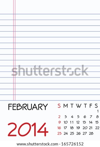 Calendar Paper Design - February