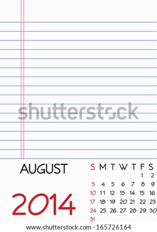 Calendar Paper Design - August