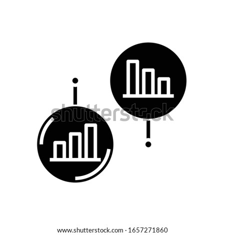 Charts black icon, concept illustration, vector flat symbol, glyph sign.