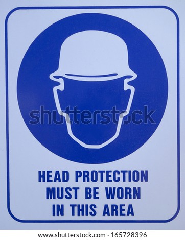 Head protection must be worn sign.