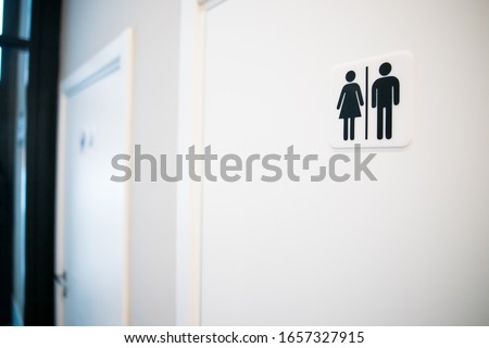 Toilet sign - Restroom Concept - black tone.WC / Toilet icons set. Men and women WC signs for restroom.