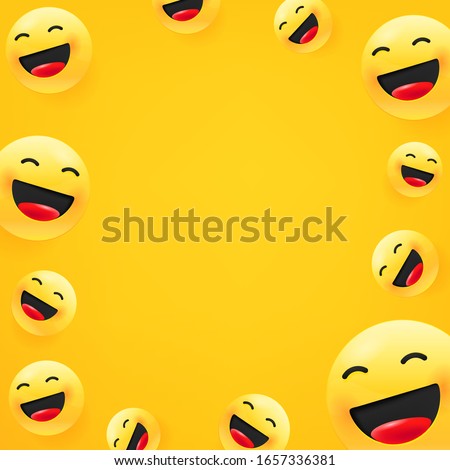 Laughing emoji. Social media message vector background. Copy space for a text Royalty-Free Stock Photo #1657336381