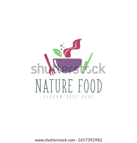 Simple nature and organic food logo concept vector