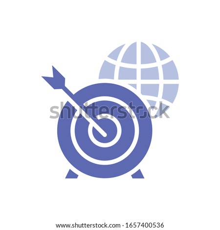 World Target Vector illustration. Business Investment and Growth Glyph Style icon. EPS 10