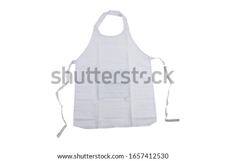 White kitchen apron isolated on a white background