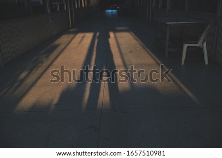 shadow of a black person taken backlit in the house