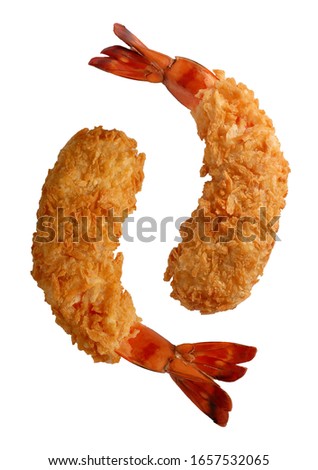2 panko fried shrimps isolated on white background Royalty-Free Stock Photo #1657532065