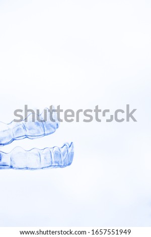 Transparent dental aligner. Top and bottom