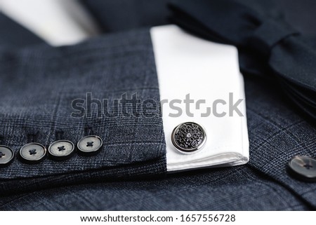 luxury men's cufflinks. accessories for tuxedo, butterfly, tie.