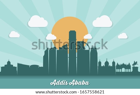 Addis Ababa skyline - Ethiopia - vector illustration