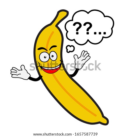 Banana cartoon character facial expressions vector illustration