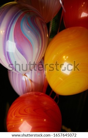 multi-colored balloons. Balloons of many colours.bunch of balloons. Birthday Party Balloons; rainbow colors; colorful abstract multicolor image for happy birthday card.