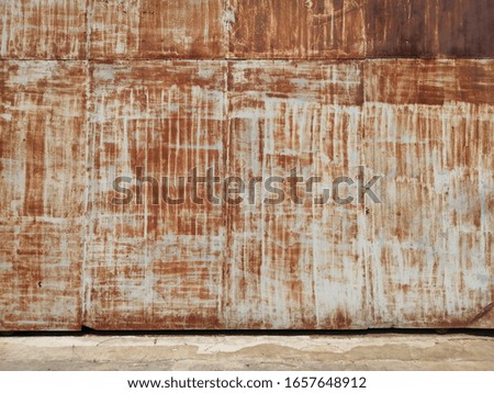 The​ yellow​ rust​ effected​ to​ surface​ wall​ steel. The​ pattern​ of​ surface​ wall​ steel​ isolated​ colors​ for​ background. The​ metal​ texture​ of​ surface​ wall​ steel​