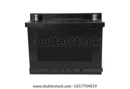 lead acid battery for car. auto concept, isolated on white