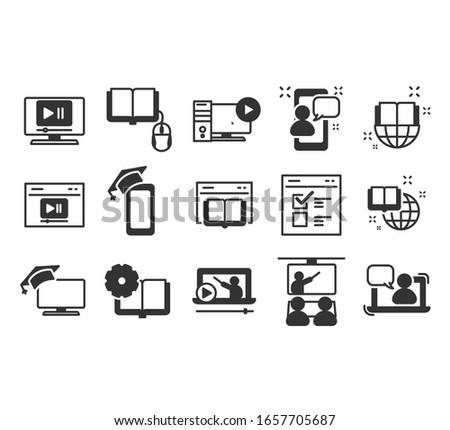 Simple Set of Online Education Related Vector Line Icons. 