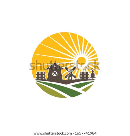 agriculture farm icon logo vector design 